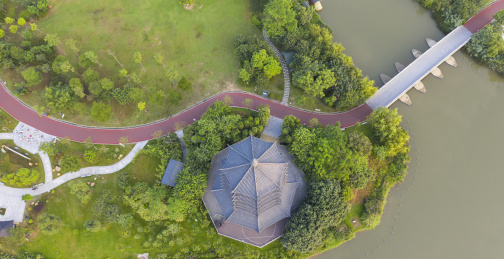 中国广东省东莞华阳湖湿地公园风光