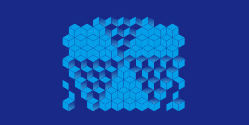 正等轴测小方块堆叠矢量插画设计素材