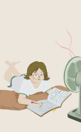 女孩抱着枕头趴着写日记（三）