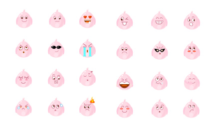 粉色小鸟形象卡通吉祥物表情包
