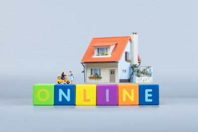 网上快递派送网络购物外卖online字母积木英文单词外卖小哥