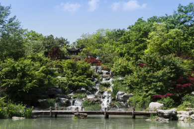 江苏省扬州市瘦西湖之小桥瀑布