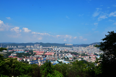 辽宁大连旅顺口区城市风光