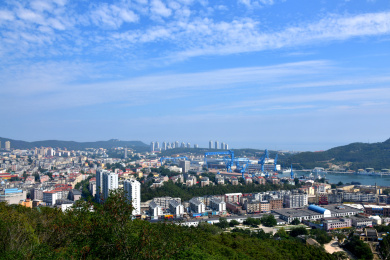 辽宁大连旅顺口区城市风光