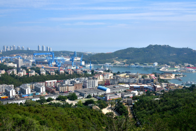 辽宁大连旅顺口区城市风光