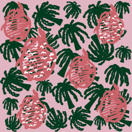 抽象手绘火龙果纺织品图案