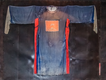 福建省龙岩市闽西客家人清代男式古官员装衣袍服饰针织品