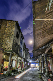中国广东省梅州市大埔县茶阳古镇夜景