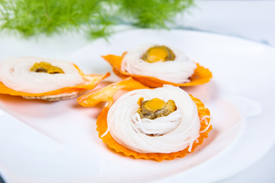 美味海鲜食材黄金粉丝扇贝