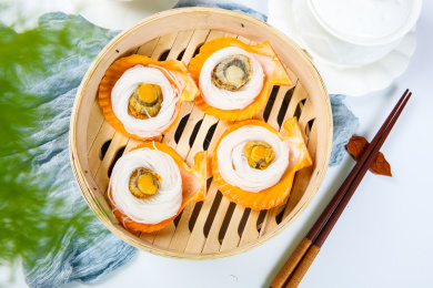 美味海鲜食材黄金粉丝扇贝