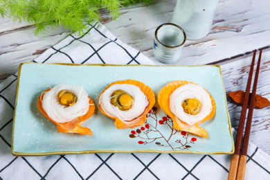 美味海鲜食材黄金粉丝扇贝