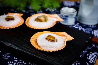 美味海鲜食材黄金粉丝扇贝