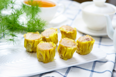 中国传统地方特色小吃茶点干蒸烧麦