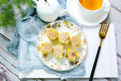 中国传统地方特色小吃茶点干蒸烧麦