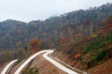 中国辽宁丹东宽甸天桥沟秋景
