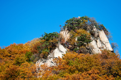 中国辽宁丹东宽甸天桥沟秋景