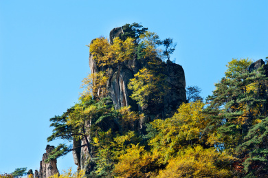 中国辽宁丹东宽甸天桥沟秋景