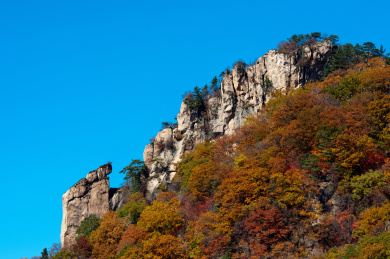 中国辽宁丹东宽甸天桥沟秋景