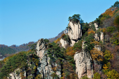 中国辽宁丹东宽甸天桥沟秋景