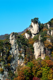 中国辽宁丹东宽甸天桥沟秋景