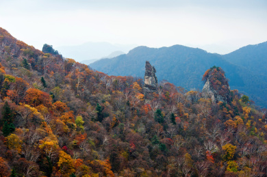 中国辽宁丹东宽甸天桥沟秋景