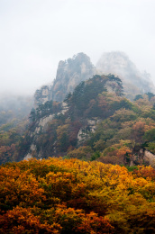 中国辽宁丹东宽甸天桥沟秋景