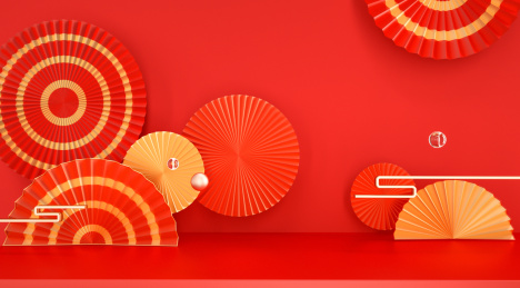 红色中国风三维尊贵展示背景