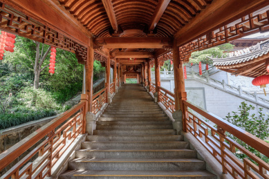 中国浙江省杭州市上天竺法喜寺廊亭