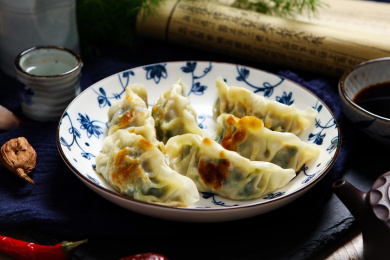 中国传统面点小吃生煎饺子