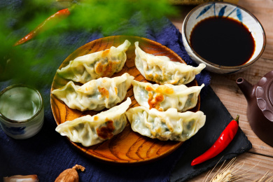 中国传统面点小吃生煎饺子