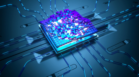 三维感光芯片电子元件抽象科技场景