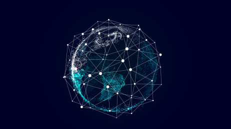 时尚科技粒子地球矢量背景图