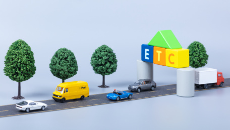 ETC电子自动收费系统高速公路道路交通收费站彩色积木字母