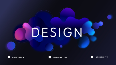 动态发光亮丽蓝色液态背景图