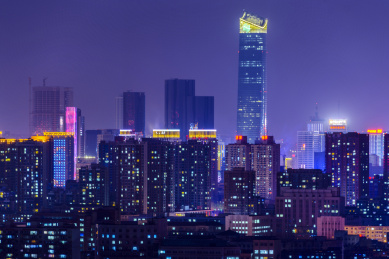 中国辽宁沈阳城市夜景风光