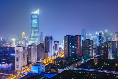 中国辽宁沈阳城市夜景风光