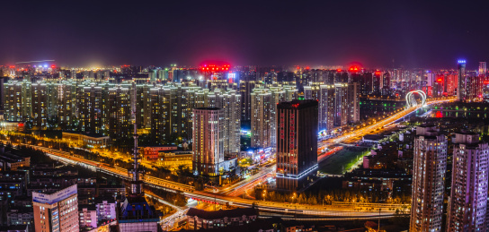 中国辽宁沈阳三好桥夜景风光
