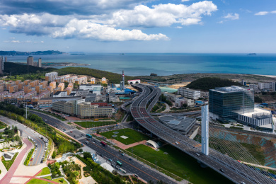 辽宁省大连市高新园区河口湾大桥风光