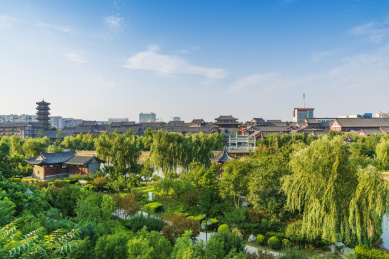 山东青州南阳河风景区宋城风景