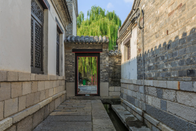 中国山东省济南市百花洲历史文化街区小巷