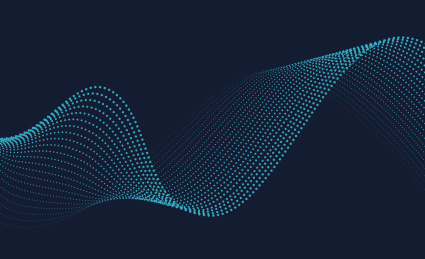 波浪形态的发光的点阵列,抽象粒子组成的矢量设计元素