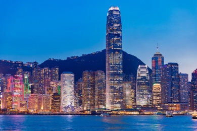 中国香港特别行政区夜景