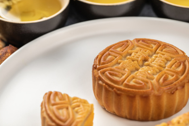 中国传统节日中秋节月饼特写