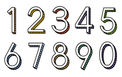 数字设计 卡通字体 立体矢量
