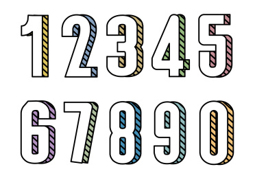 数字设计 卡通字体 立体矢量