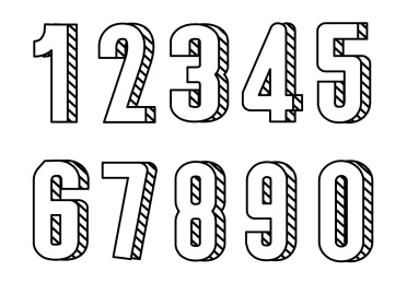 数字设计 卡通字体 立体矢量