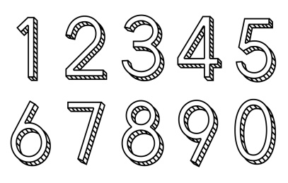 数字设计 卡通字体 立体矢量