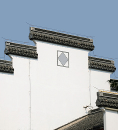 江苏省南京夫子庙粉墙黛瓦徽派建筑马头墙特写
