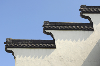 禅院马头墙建筑景观