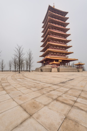 中国江苏南京的牛首山景区的复古建筑
